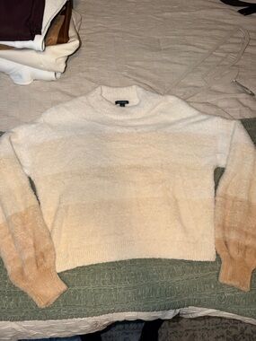 wild fable Cream Crewneck Sweater with Faded Beige Sleeves